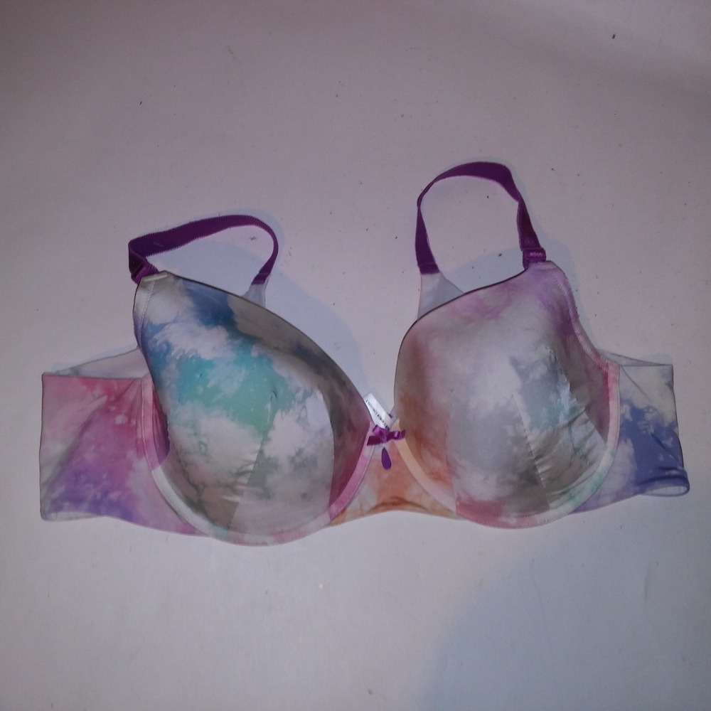 Torrid Bra 44B Colorful Tie Dye Lightly Lined T Shirt Underwire